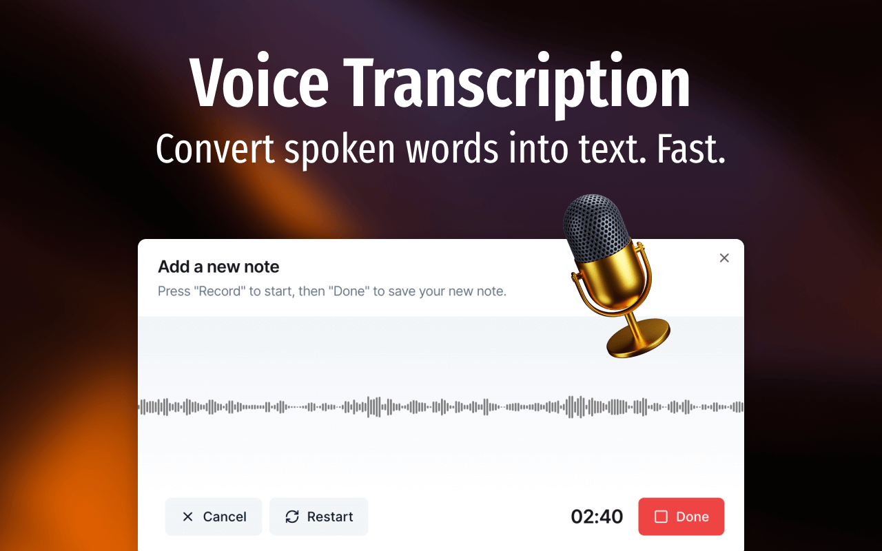 Echonotes voice to note